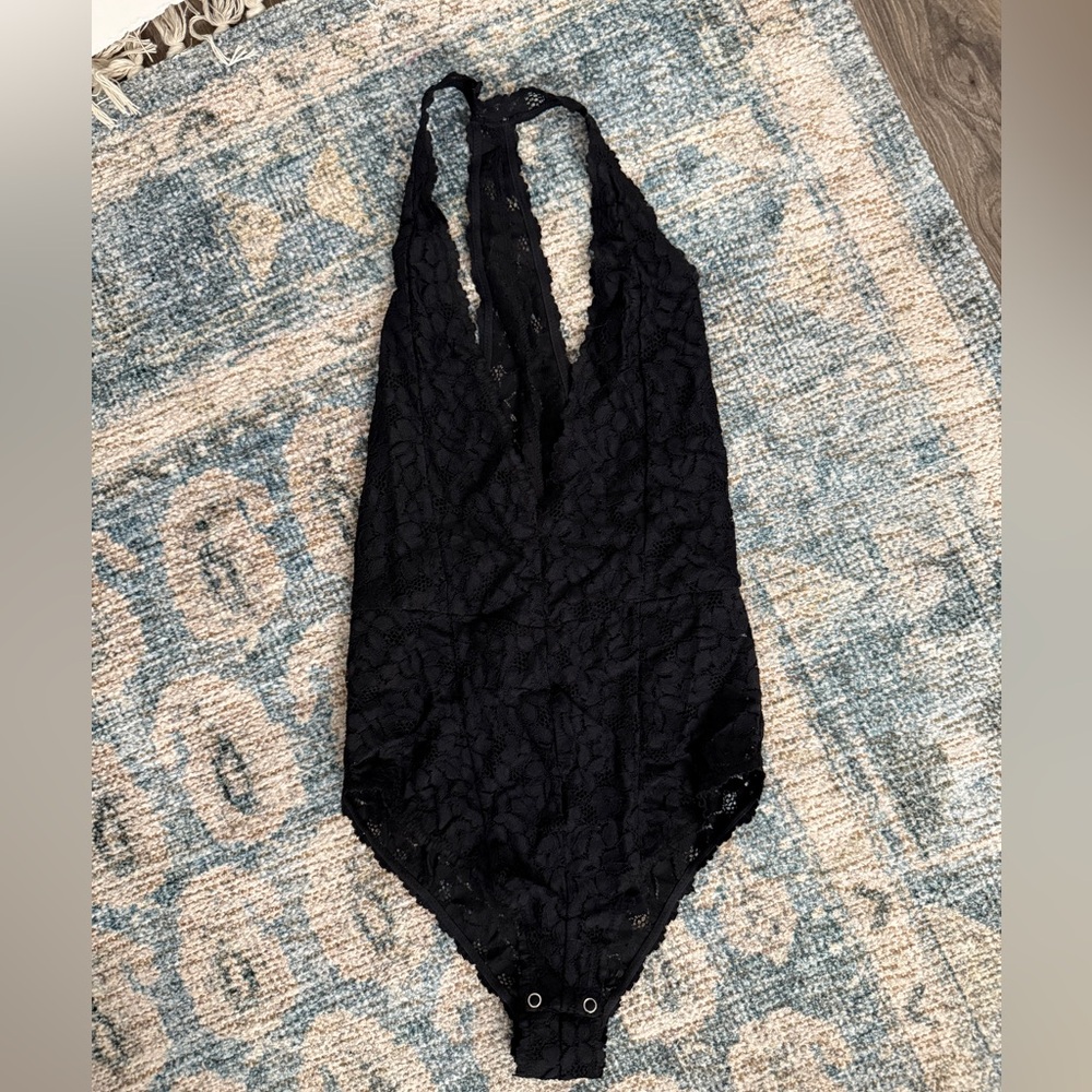 Intimately Free People Avery black lace bodysuit xs
